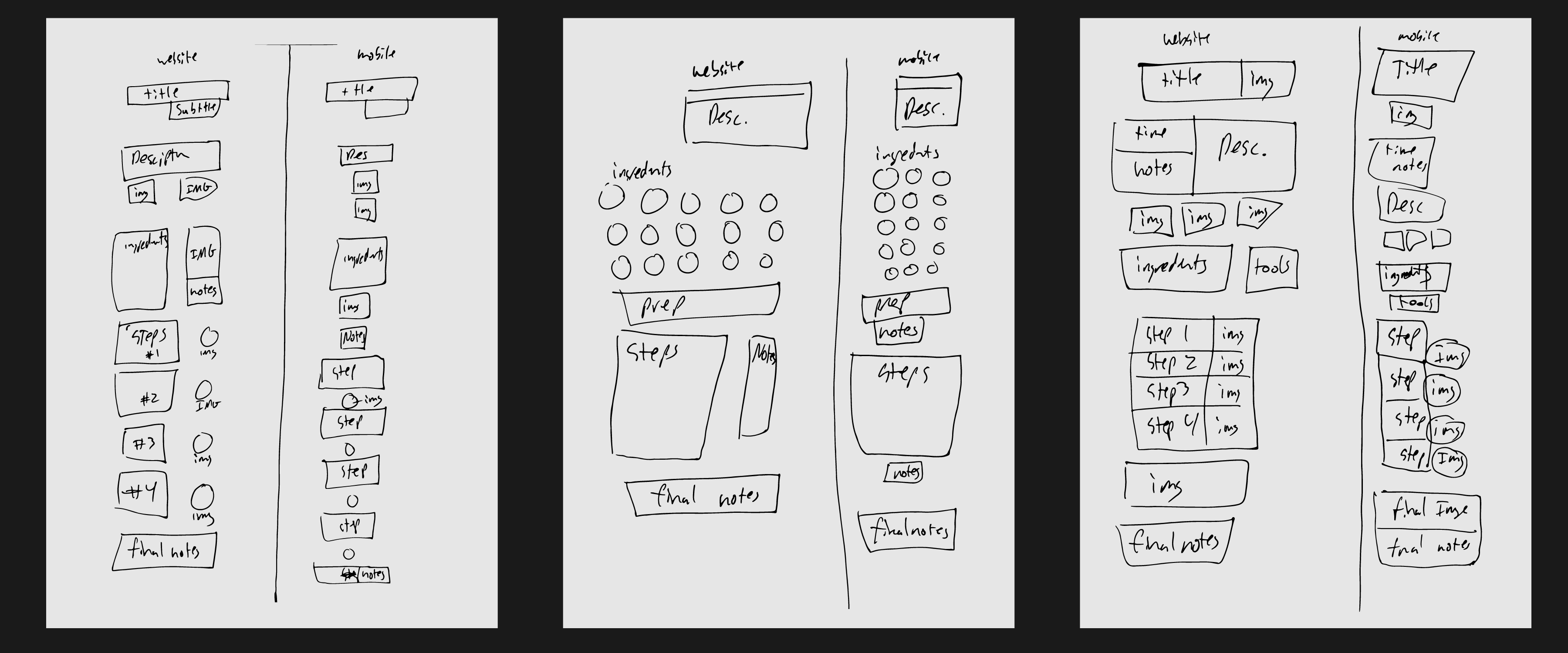 Low Fi Prototypes